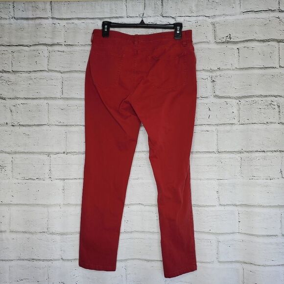 Eileen Fisher red ankle pants jeans size 8 - Picture 2 of 7